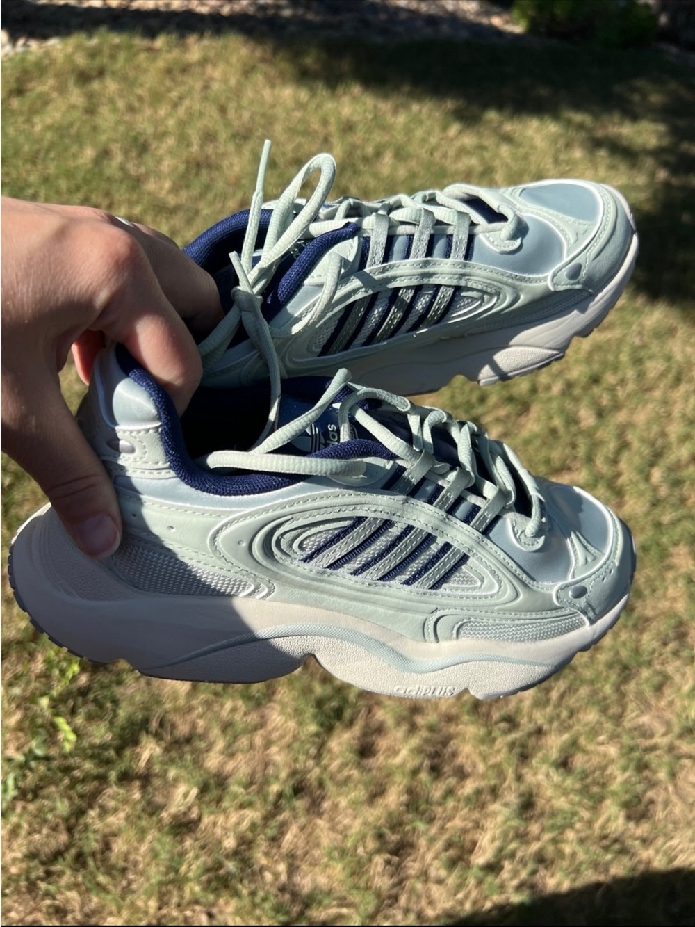 adidas Women's Mint Green and Navy Chunky Sneakers